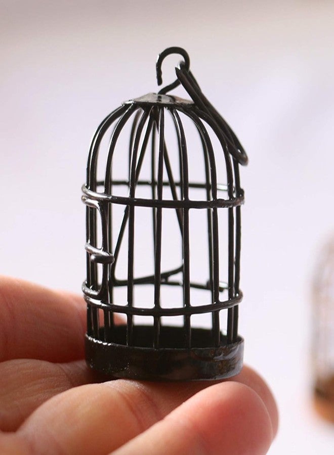 Mozff Black Miniature Doll House Birdcage Ornament Model Home Desktop Decor Gift,Mini Miniature Doll Fairy Garden Ornaments Shelf Home Micro Landscape Decor House Furniture and Accessories - Image 5